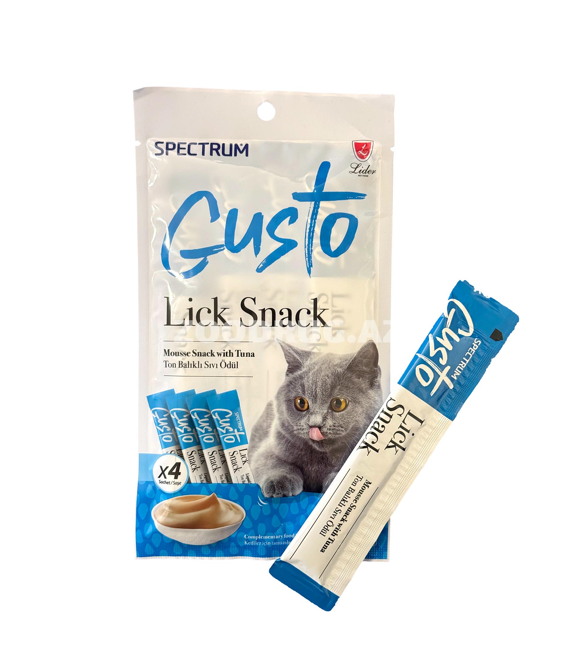 Pişiklər üçün laqomstvo Spectrum GUSTO Lick Snack with Tuna - tuna ilə, 4×15 q