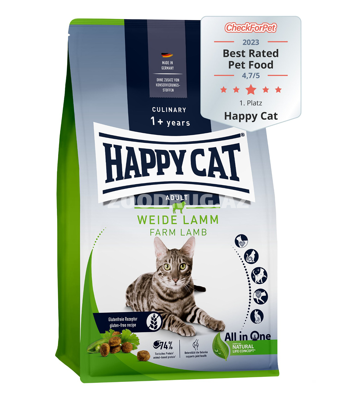 Сухой корм Happy Cat Culinary Adult Weide Lamm для взрослых кошек с ягненком с фермы