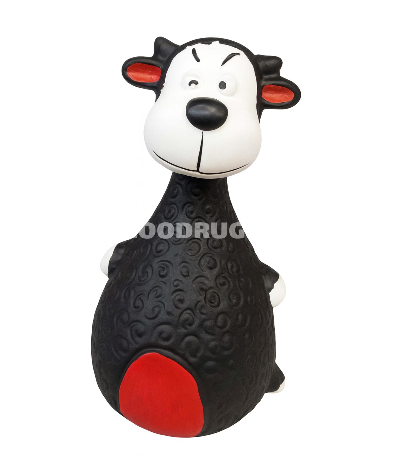 Nunbell #0080 Pet Latex Toys – buğa formalı it oyuncağı (rəng: qara, ağ və qırmızı)