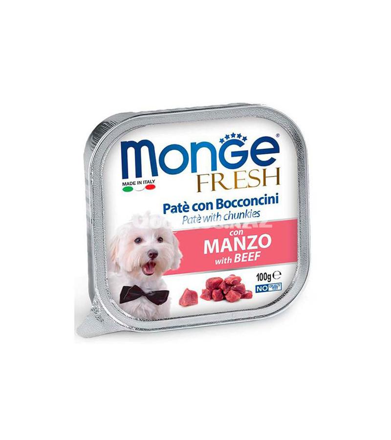 Влажный корм Monge Fresh Dog Beef паштет для взрослых собак со вкусом говядины 100 гр.#13079