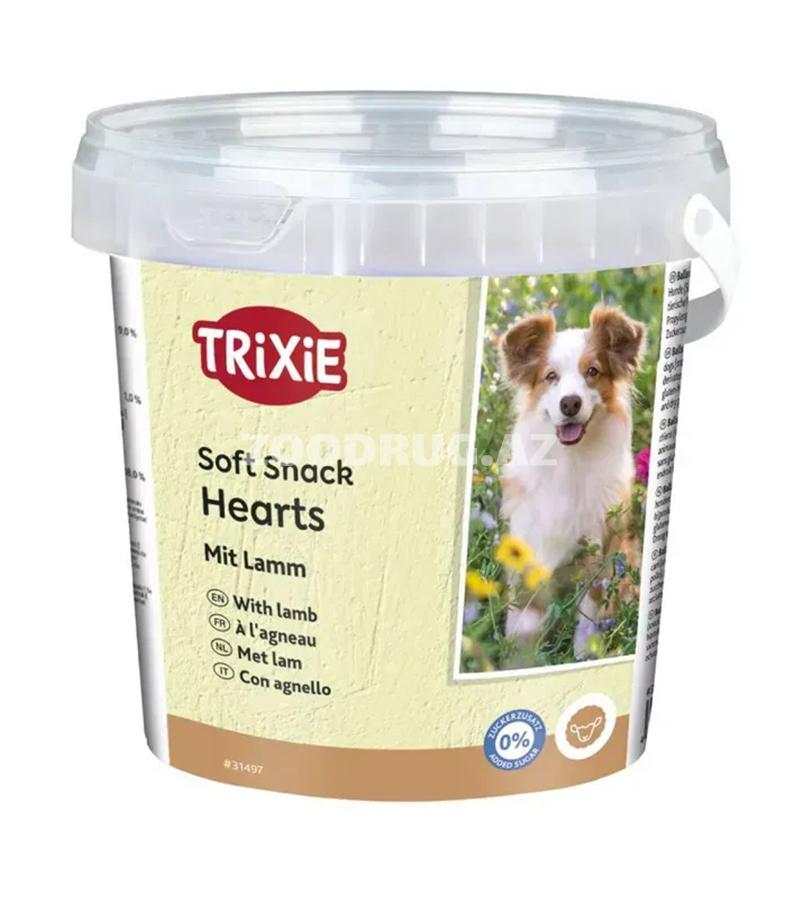 Yetkin itlər üçün Trixie markalı vitaminləşdirilmiş ləzzətlər, ürək formasında, quzu ətindən.