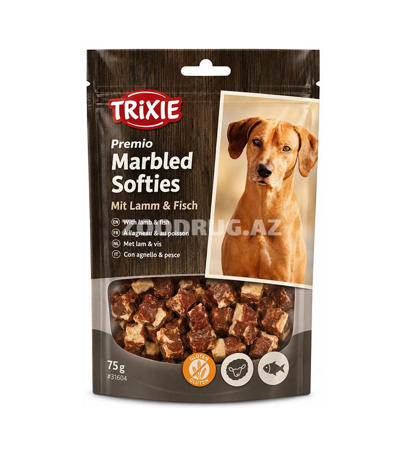 Лакомство Trixie Premio Marbled Softies - нежные мясные кубики для собак с ягненком и рыбой 100gr #31604.