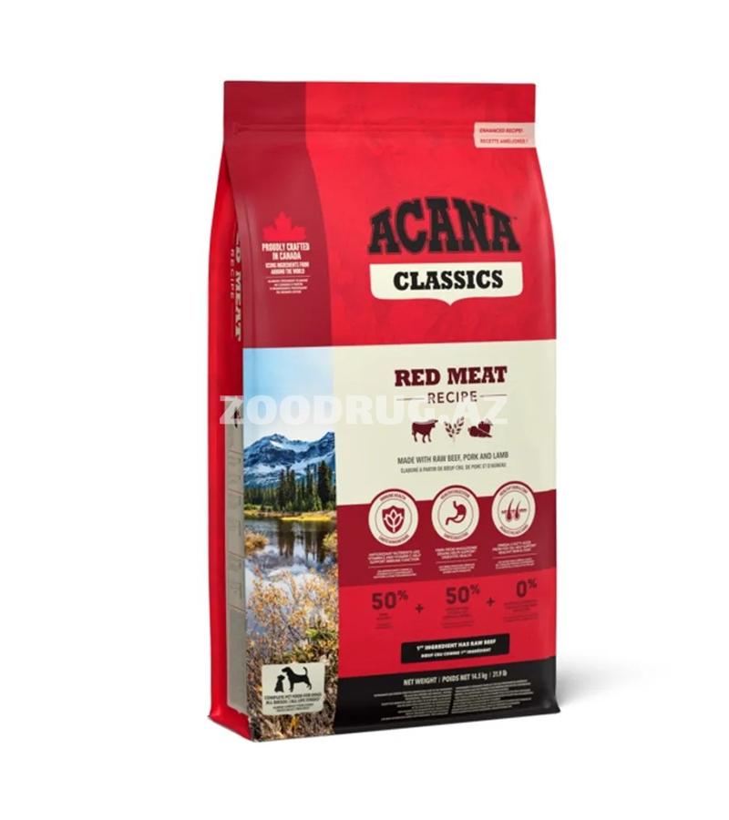 Acana Dog Classics Red Meat — bütün yaş qruplarına uyğun, qırmızı ət dadlı quru it yemi, 14.5 kq (#562175).