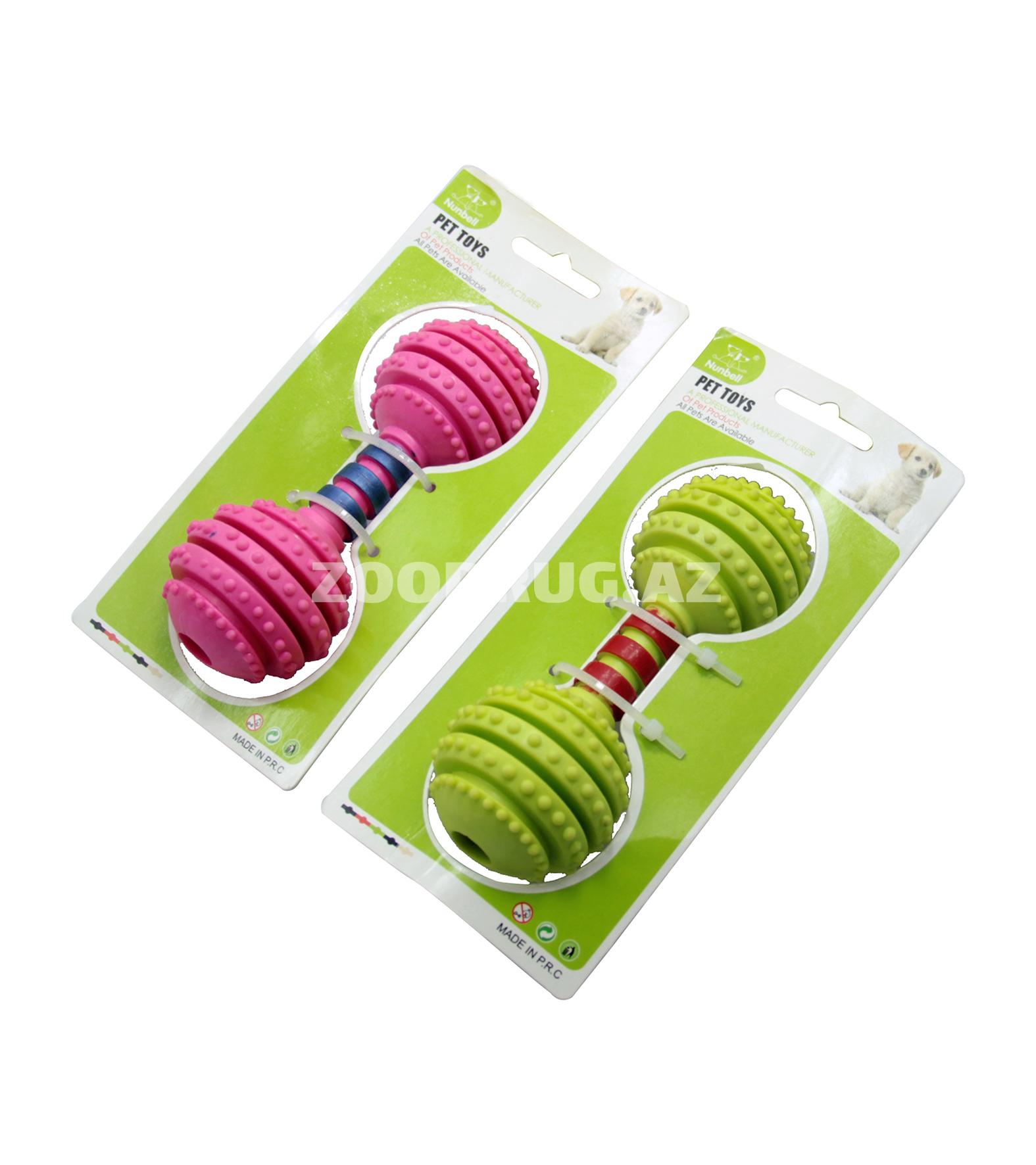 Nunbell #0134 Pet Latex Toy “Tikanlı qantel” it oyuncağı.