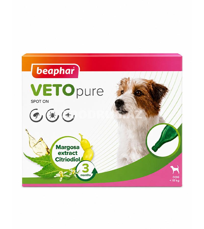 Капли Beaphar VETO Pure Spot On - натуральная защита собак от блох, клещей и других внешних паразитов.