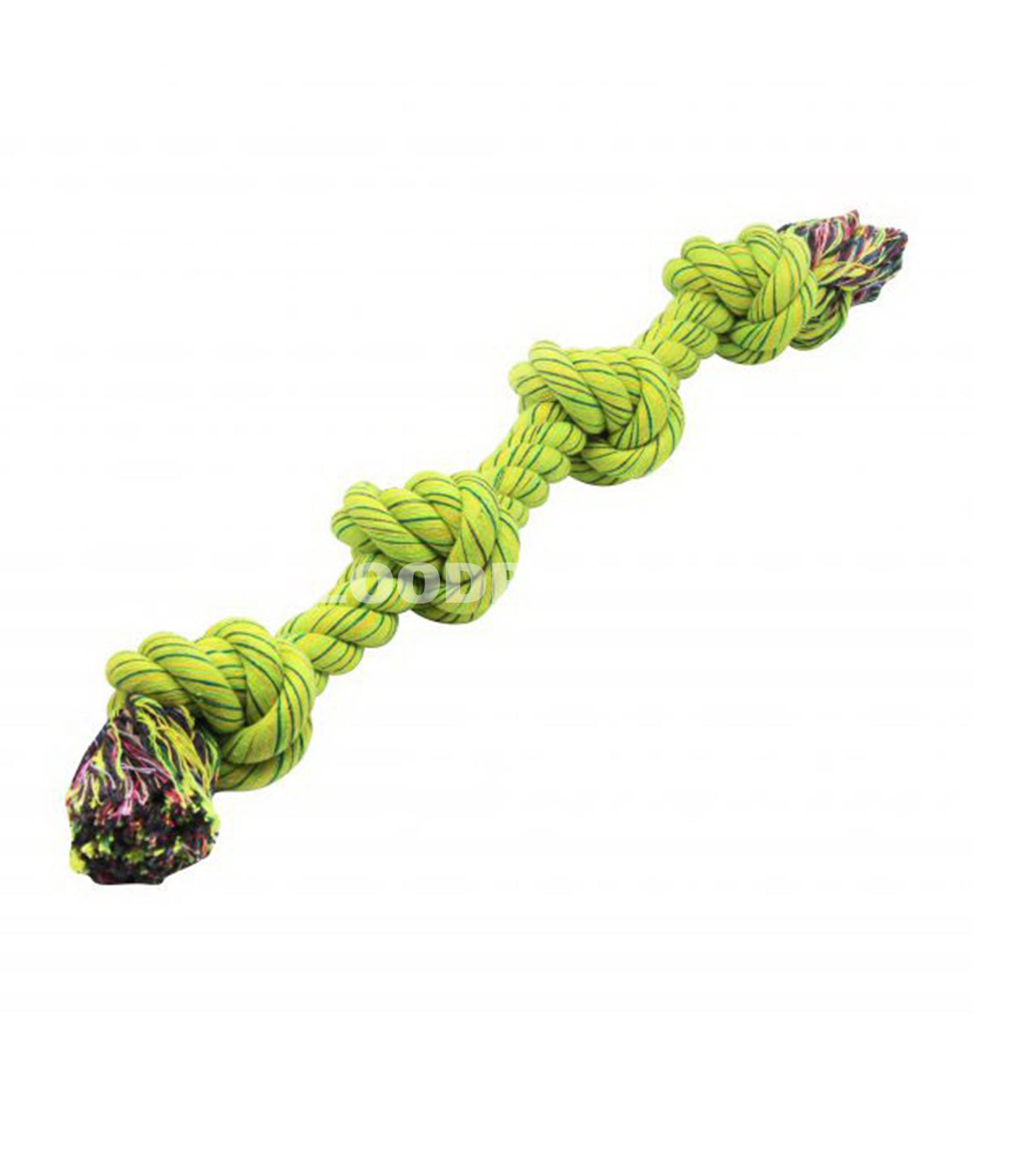 Игрушка-канат Nunbell #0156 с четырьмя узлами прочная и динамичная игрушка, созданная для активных собак, которые любят перетягивания и жевательные игры.