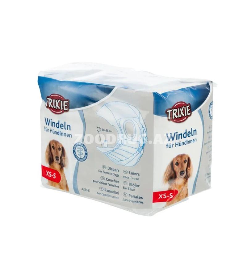Trixie Windeln für Hündinnen XS-S — dişi itlər üçün nəzərdə tutulmuş XS-S ölçülü birdəfəlik podqazniklərdir
